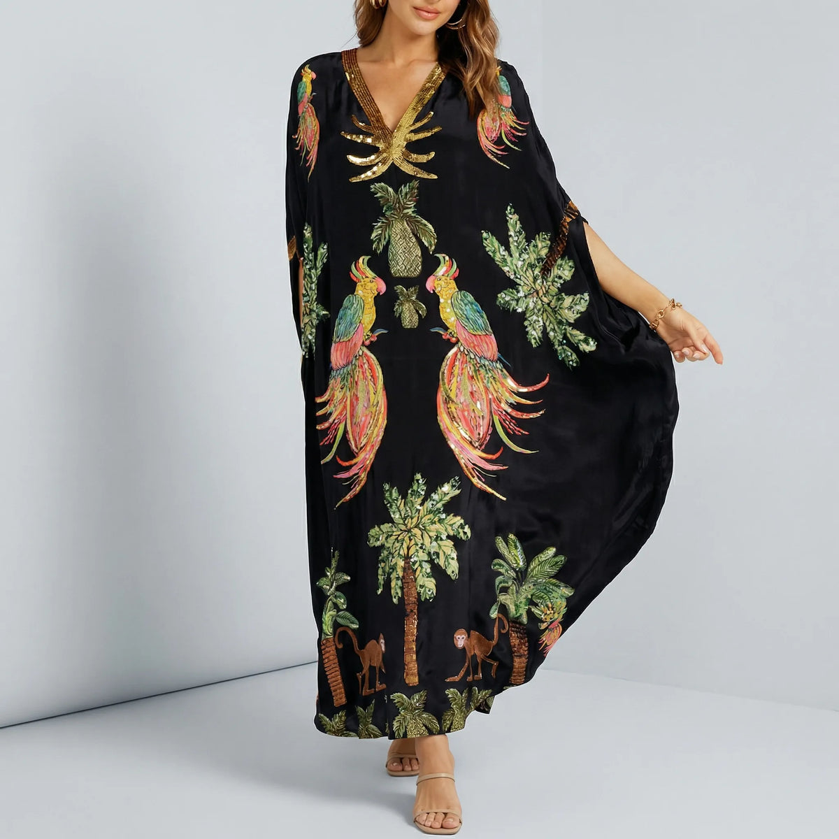 Women's Breezy Ankle-Length Kaftan – Chic Summer Comfort