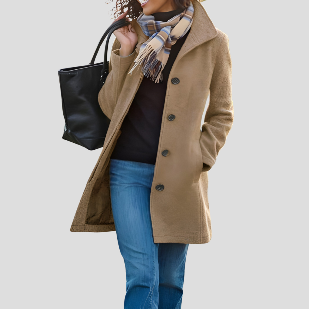 Women's Button-Front Coat – Classic & Practical