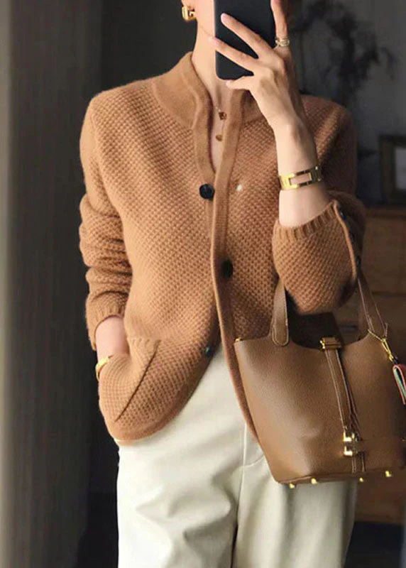 Women's Button-Front Crew Neck Cardigan