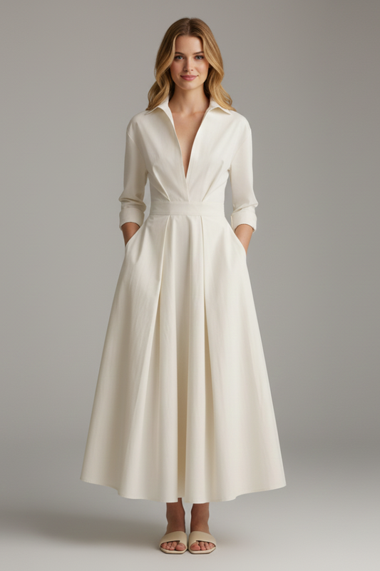 Women's Button-Front Midi Dress