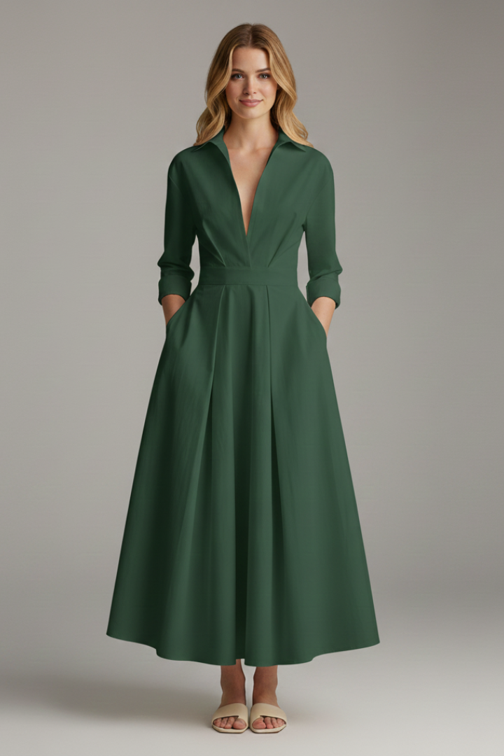 Women's Button-Front Midi Dress