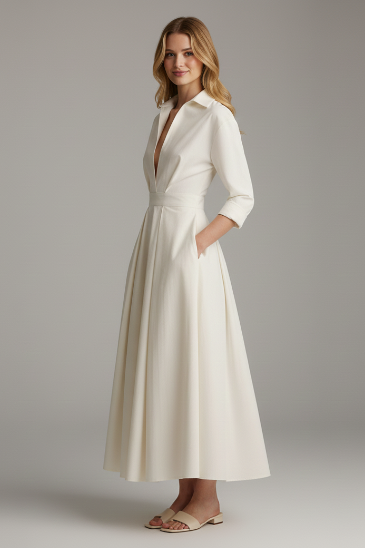 Women's Button-Front Midi Dress