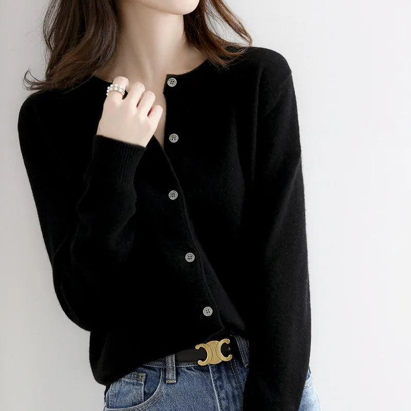 Women's Button-Front Winter Cardigan Sweater