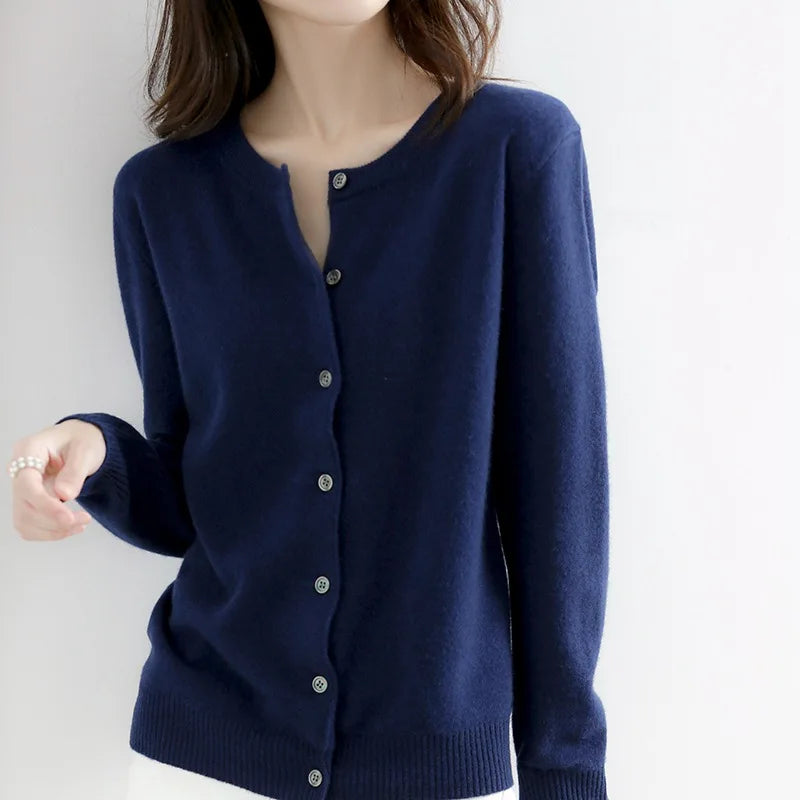 Women's Button-Front Winter Cardigan Sweater