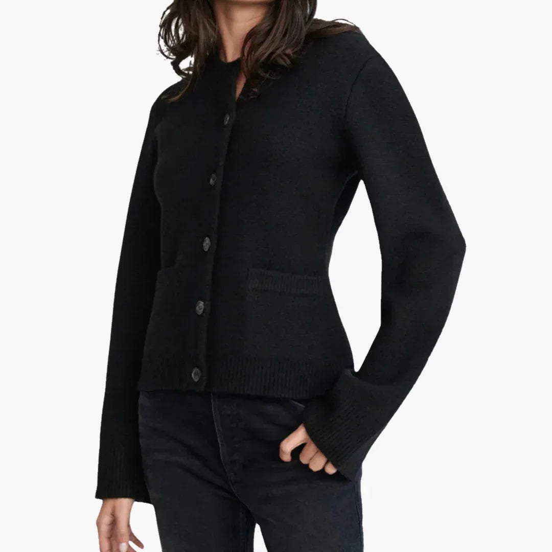 Women's Button-Up Round Neck Cardigan