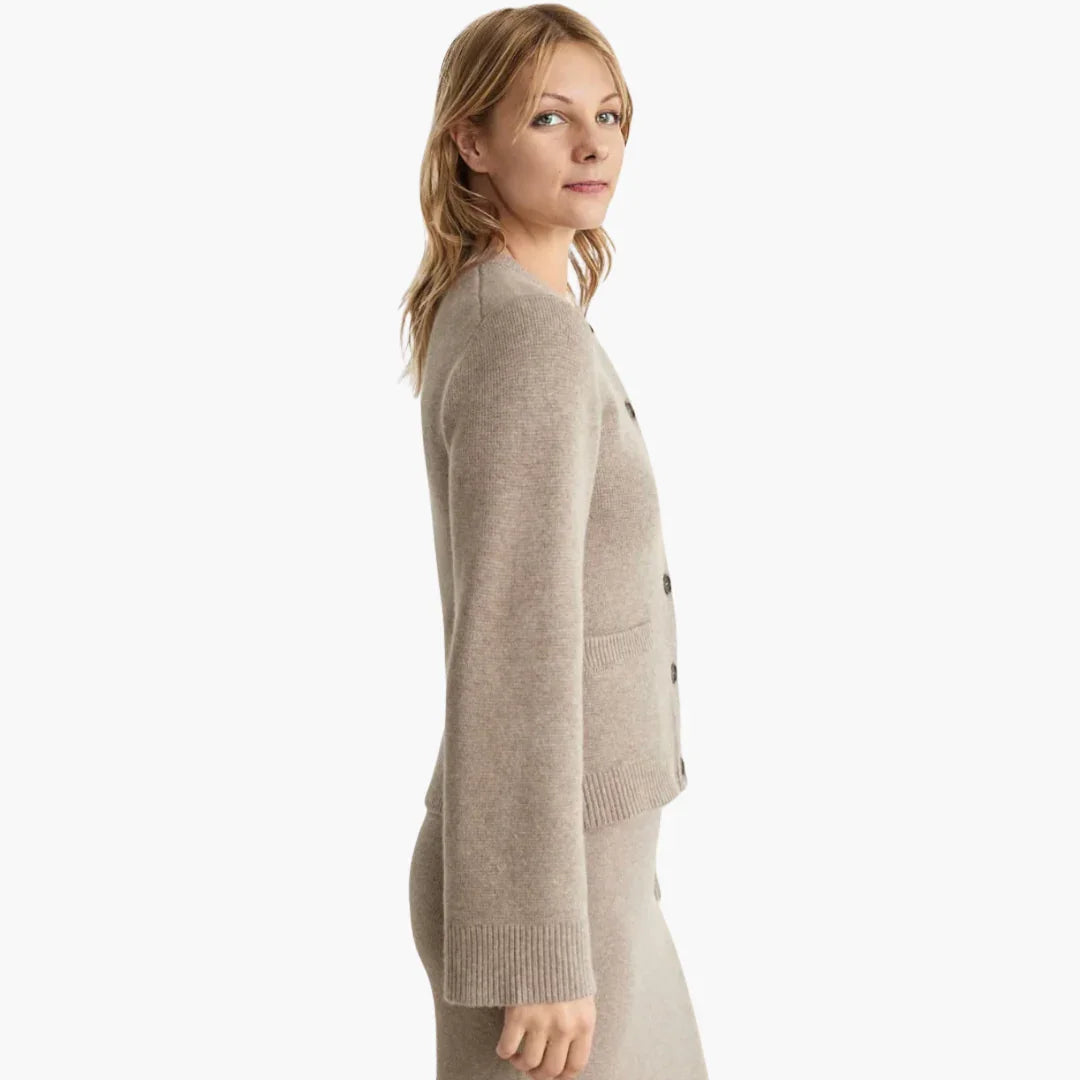 Women's Button-Up Round Neck Cardigan