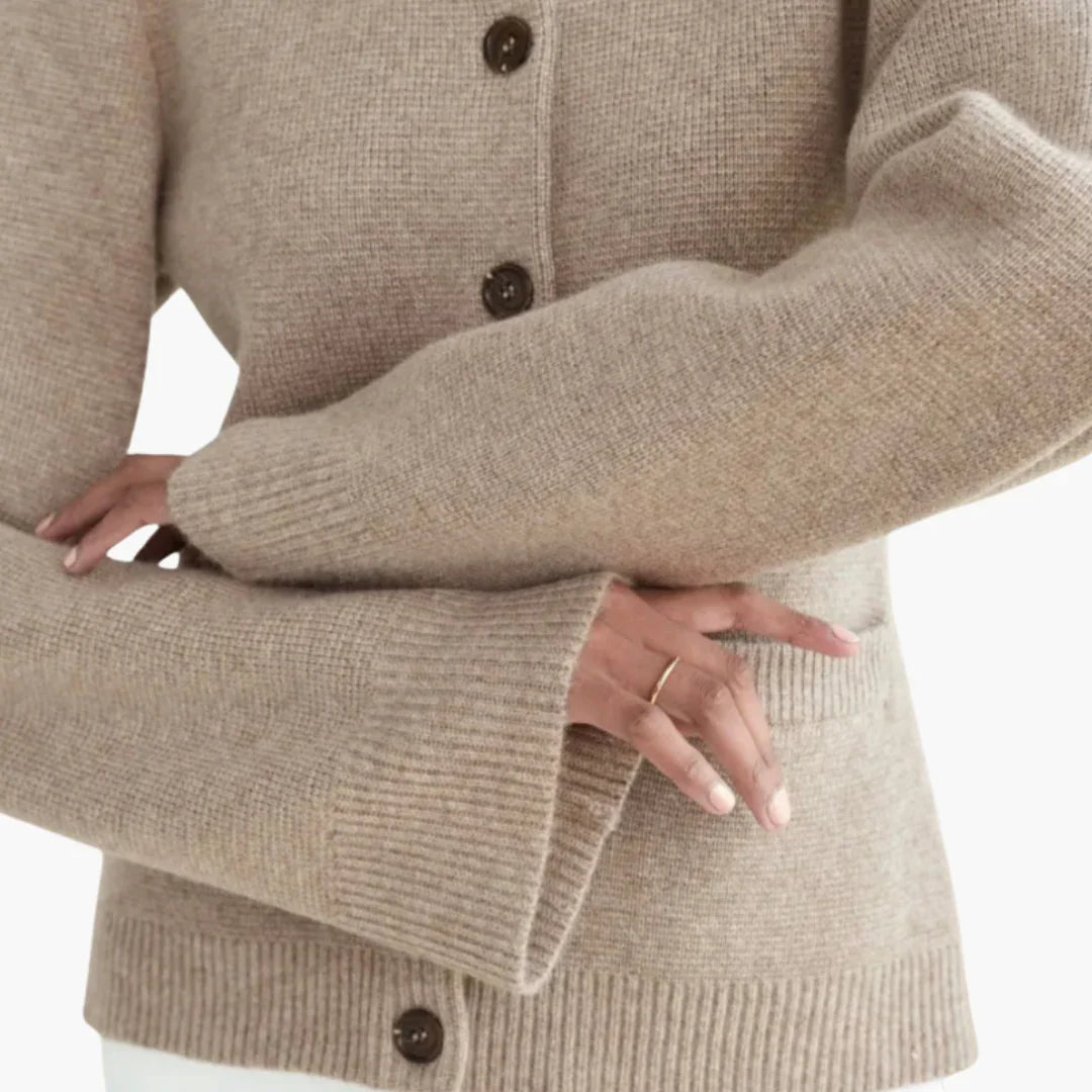 Women's Button-Up Round Neck Cardigan