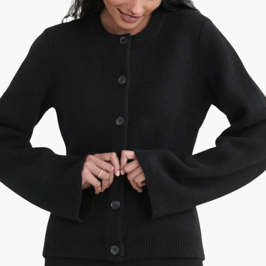 Women's Button-Up Round Neck Cardigan