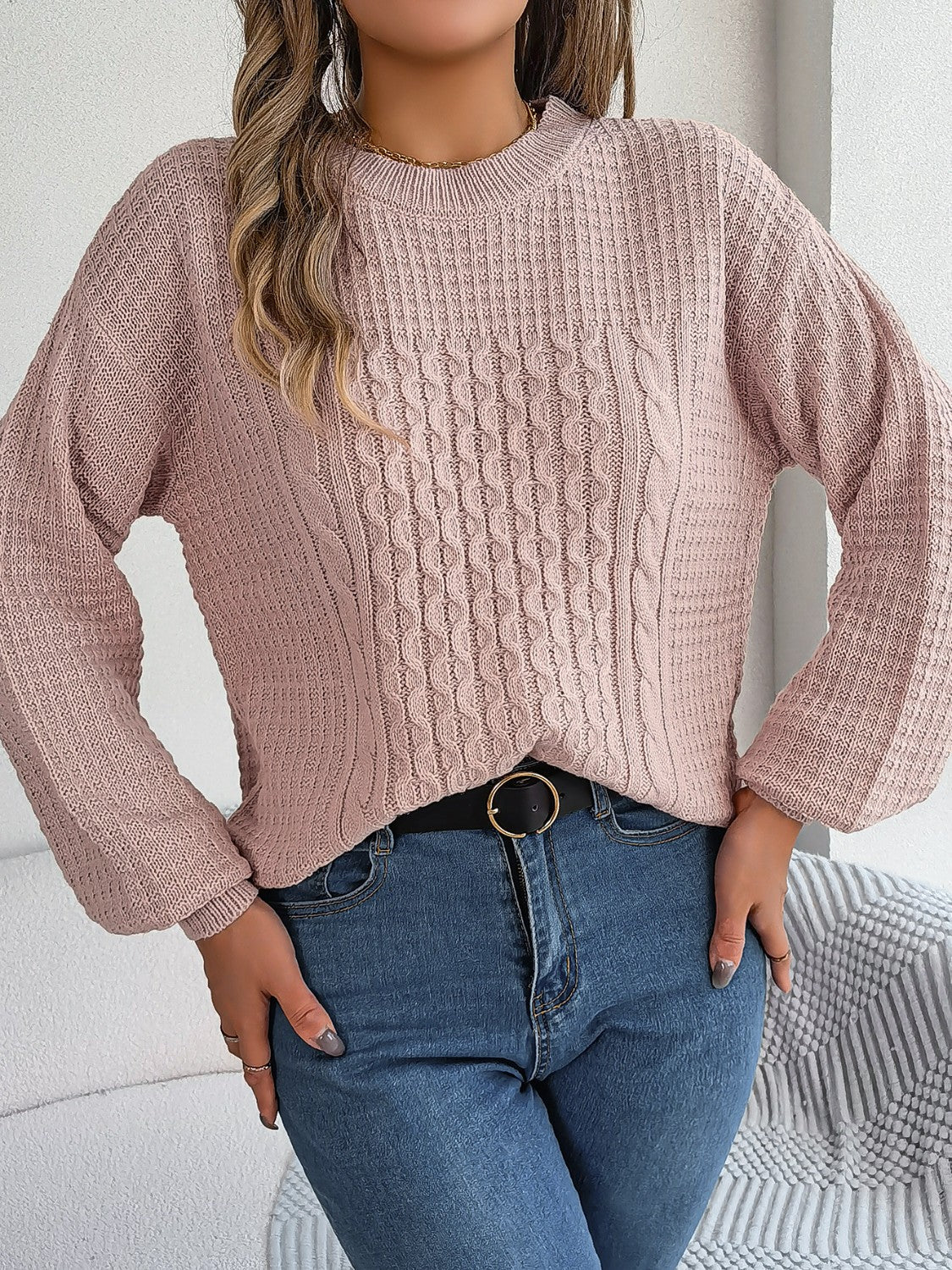 Women's Cable-Knit Pullover Sweater