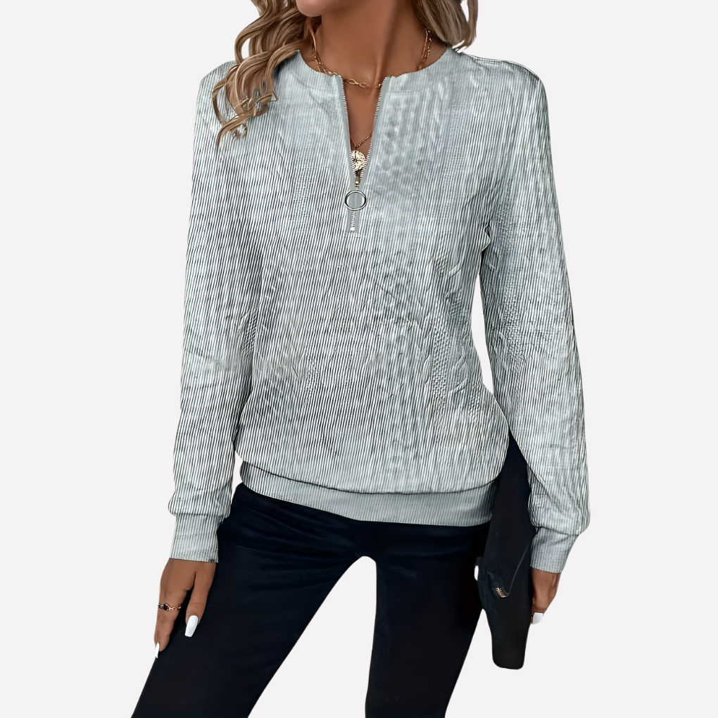 Women's Cable Zip Neck Sweater