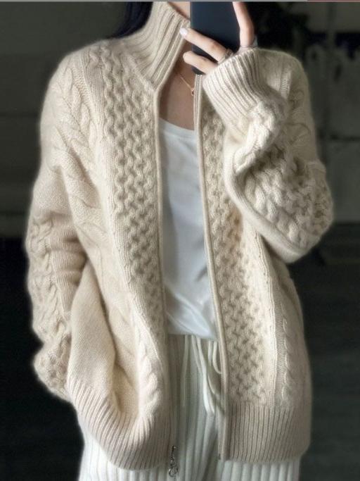 Women's Cable-Knit Zip-Up Jacket