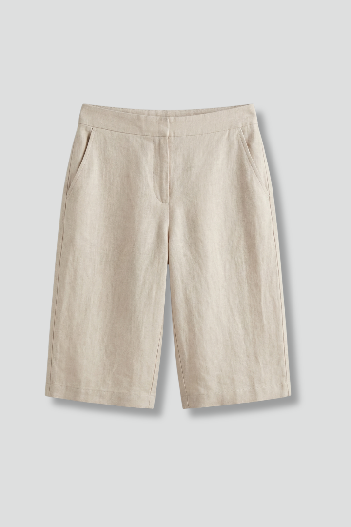 Women's Casual Knee-Length Bermuda Shorts with Adjustable Waist and Pockets – Comfortable and Lightweight