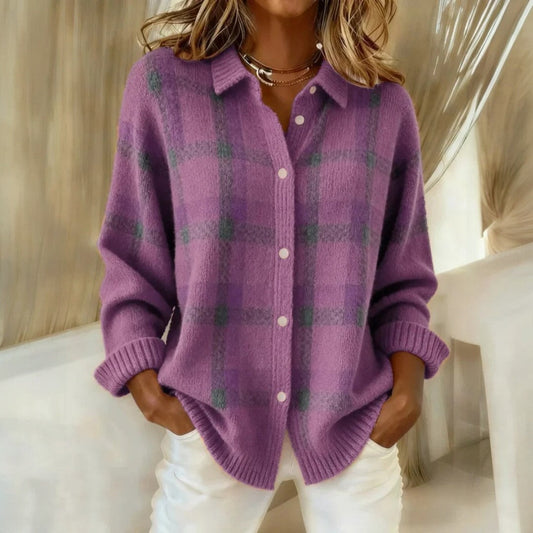 Women's Casual Loose Long-Sleeve Button-Front Cardigan