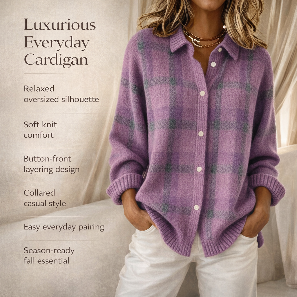 Women's Casual Loose Long-Sleeve Button-Front Cardigan
