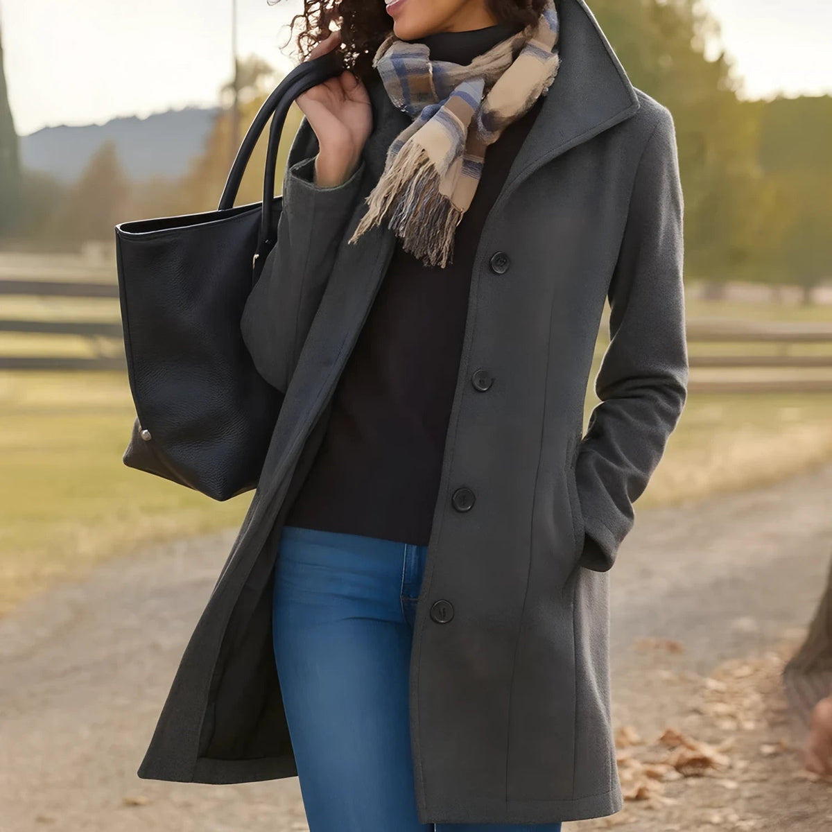 Women's Classic Button-Front Coat