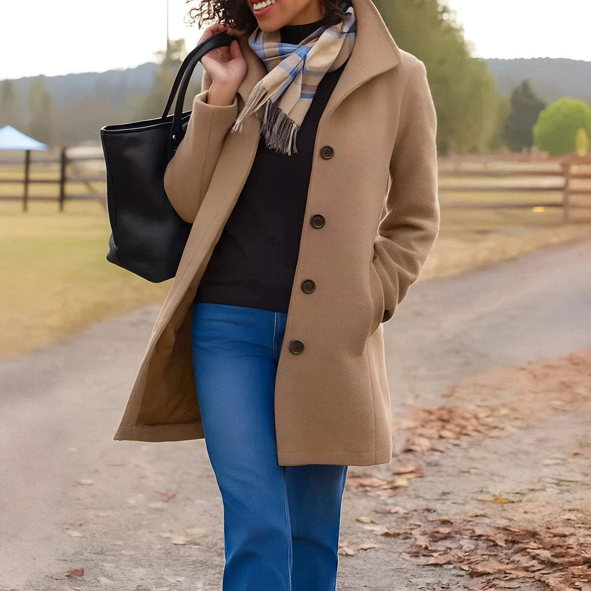 Women's Classic Button-Front Coat