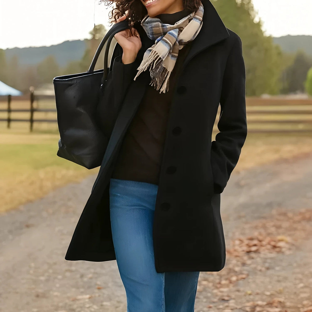 Women's Classic Button-Front Coat