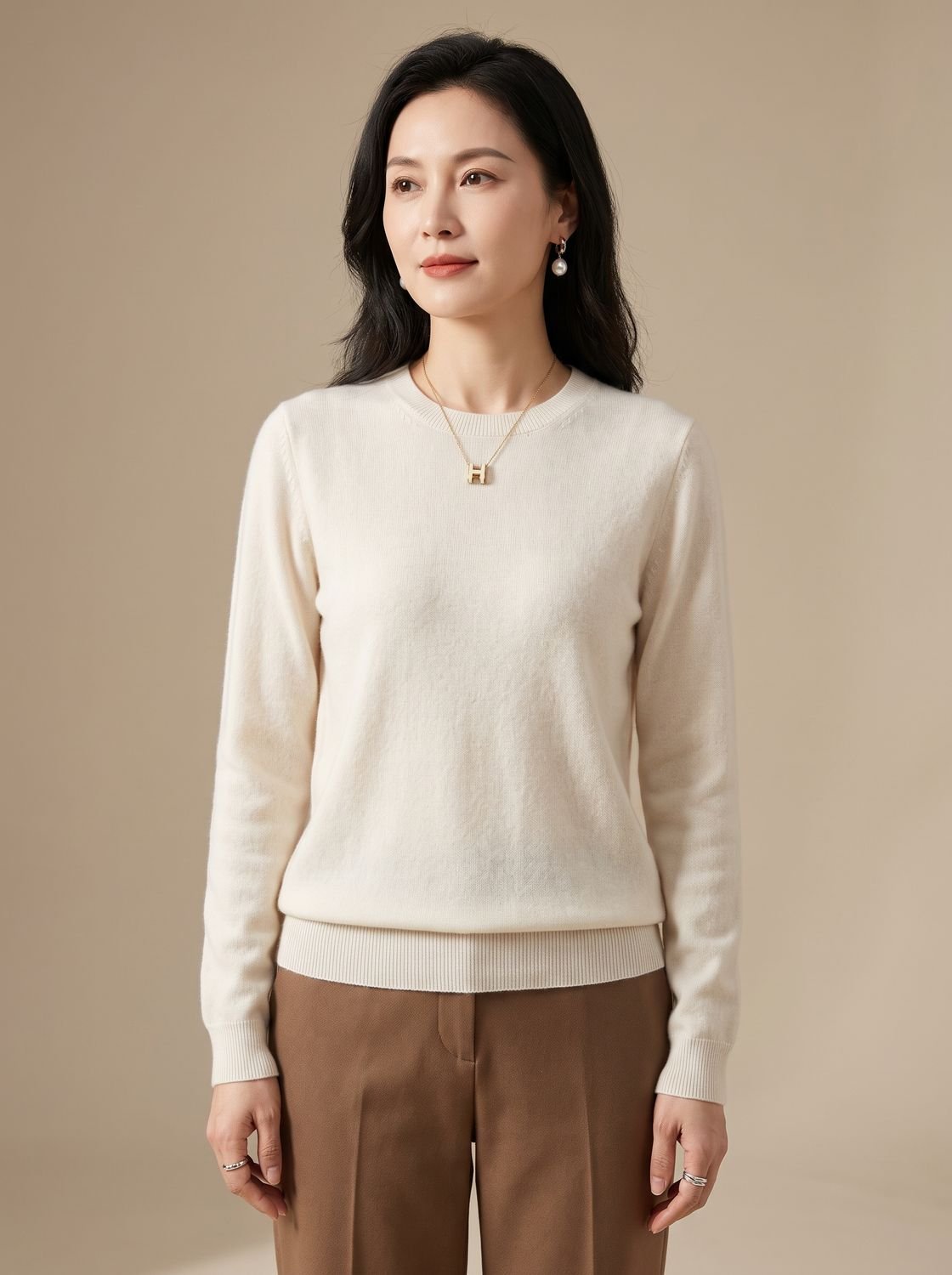 Women's Classic Crew-Neck Long-Sleeve Sweater