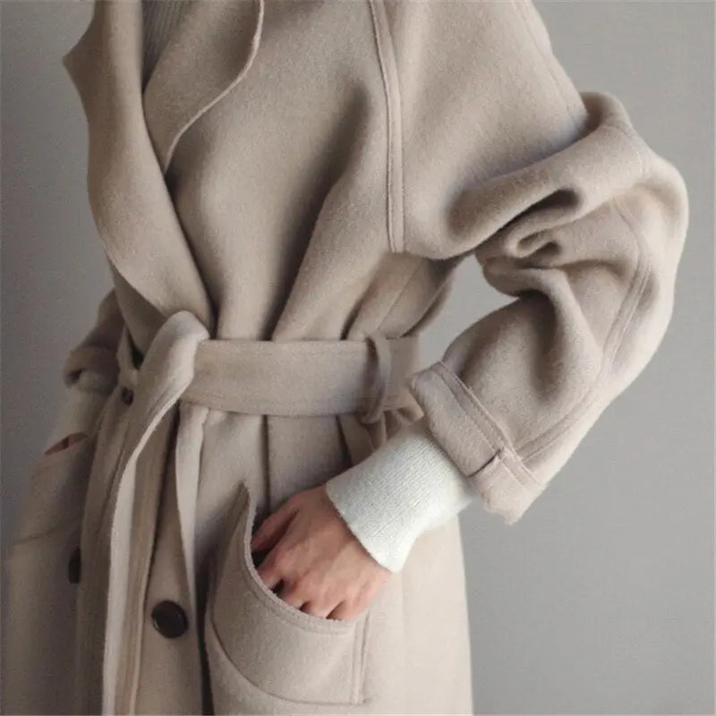 Women's Classic Long Coat with Insulated Lining