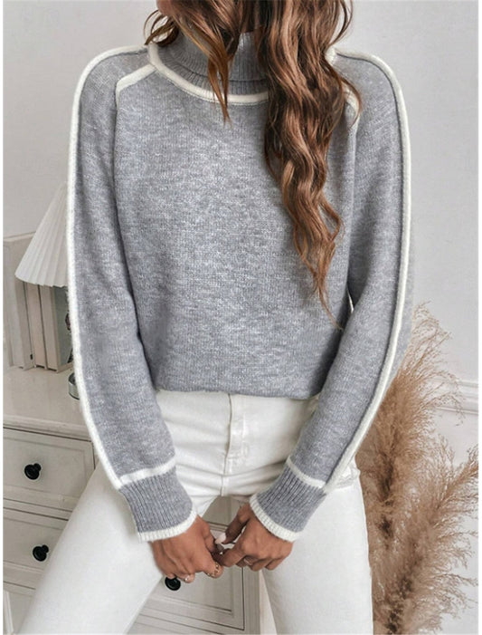 Women's Colorblock Turtleneck Sweater