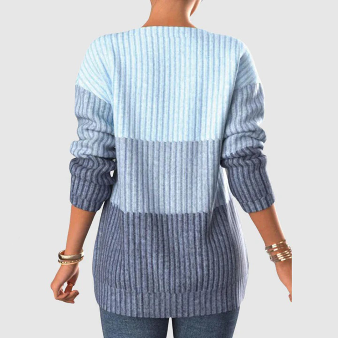 Women's Colorblock Zip Sweater