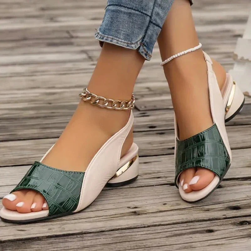 Women's Comfortable Low Block Heel Sandals