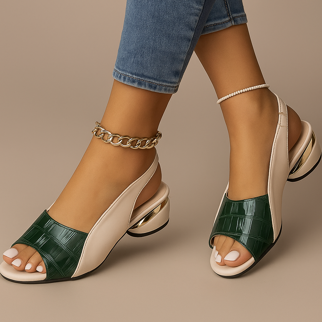 Women's Comfortable Low Block Heel Sandals