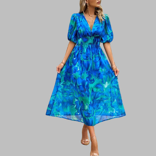 Women's Comfortable V-Neck Midi Dress