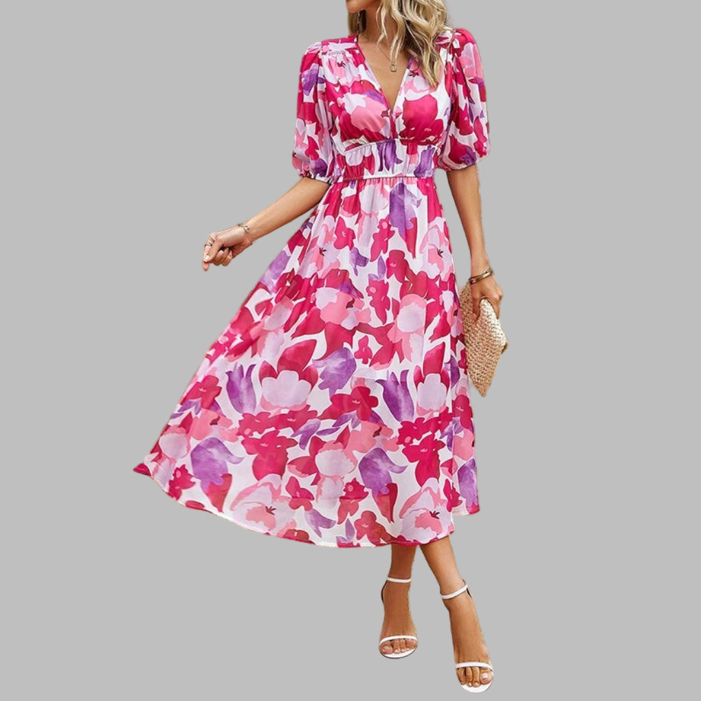 Women's Comfortable V-Neck Midi Dress