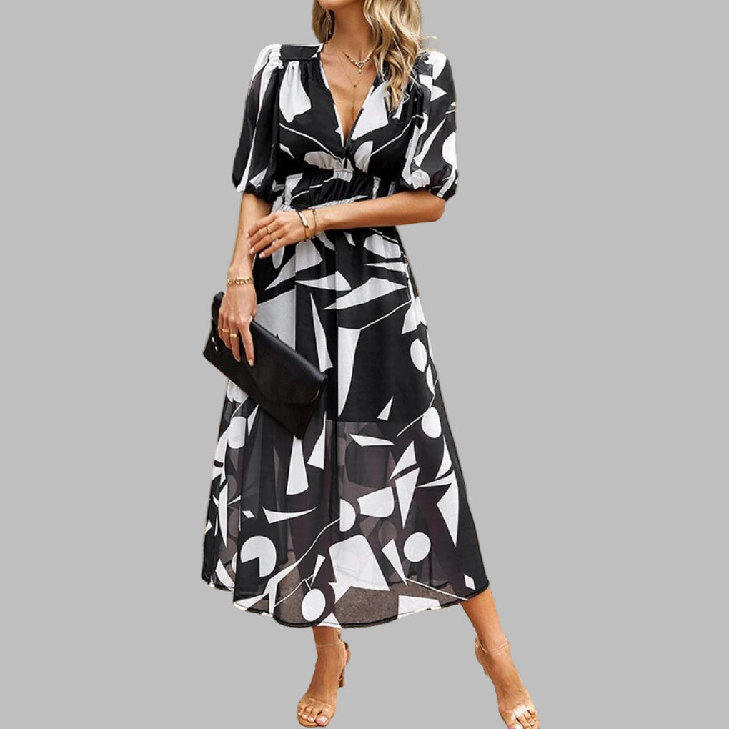 Women's Comfortable V-Neck Midi Dress