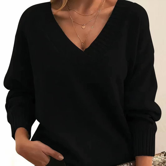 Women's Cozy Winter V-Neck Sweater