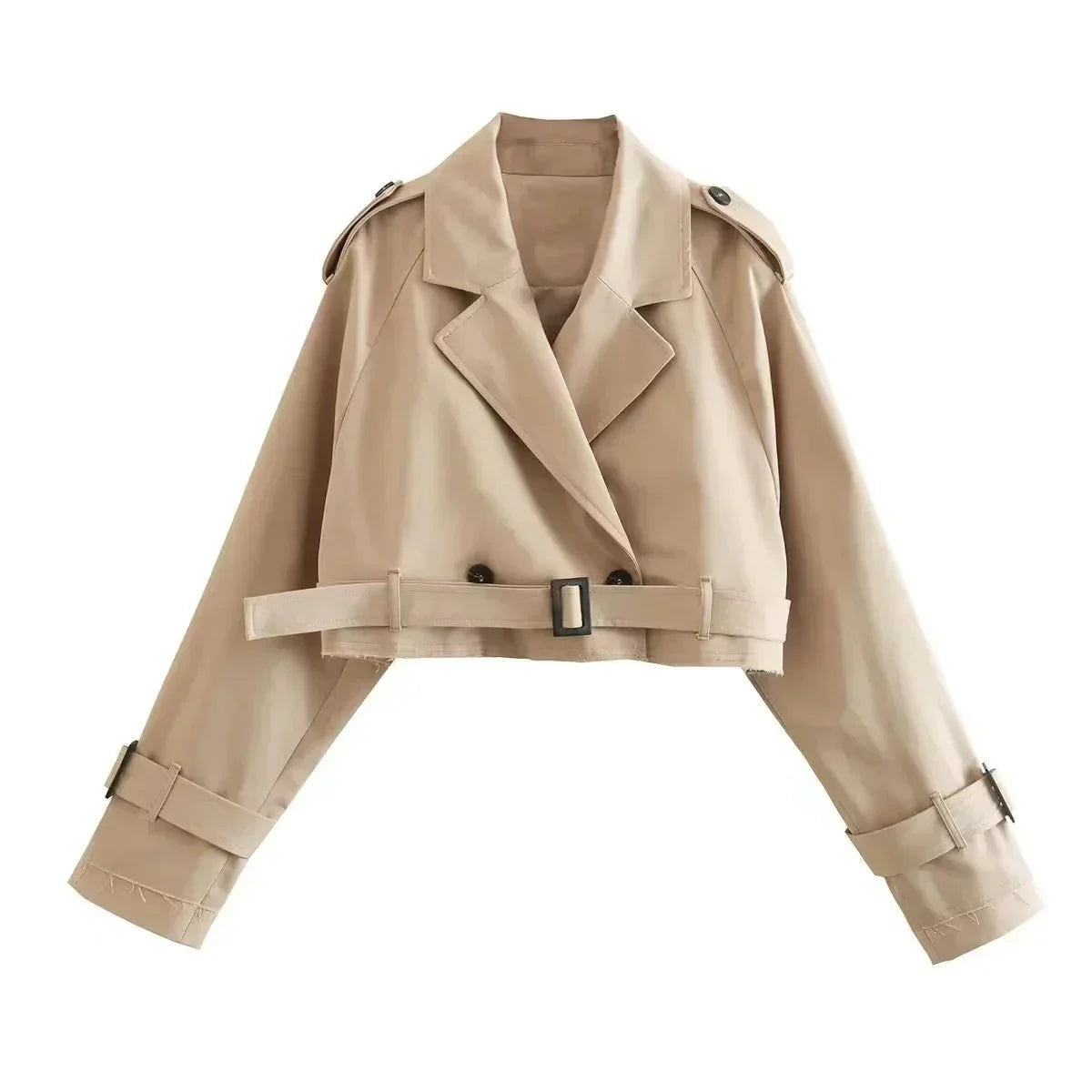 Women's Cropped Belted Coat