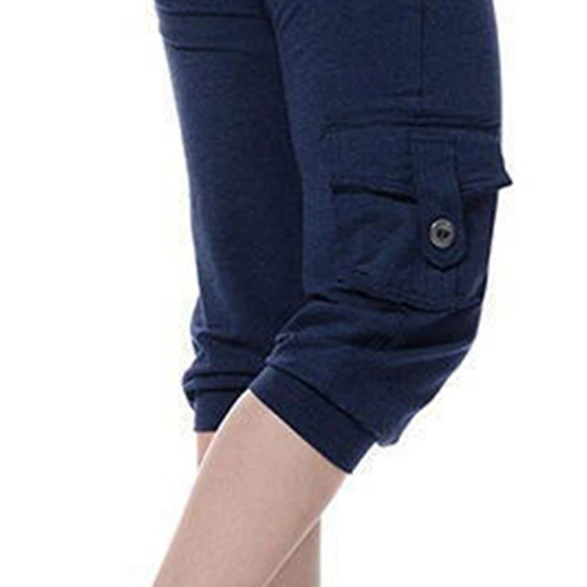 Women's Cropped Pants with Elastic Waist