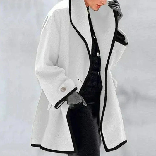 Women's Double-Breasted Jacket with Side Pockets