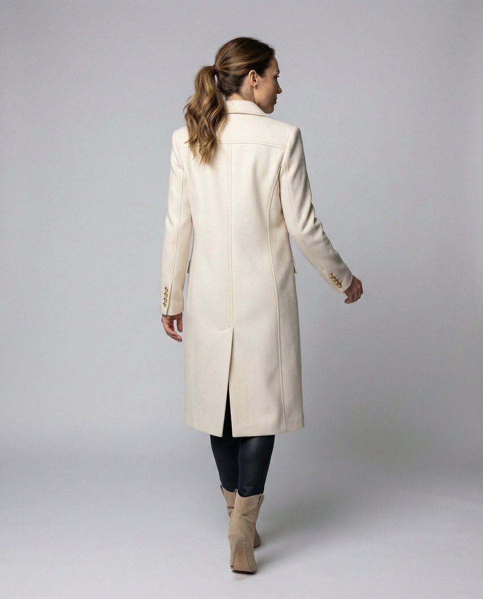 Women's Double-Breasted Long Overcoat
