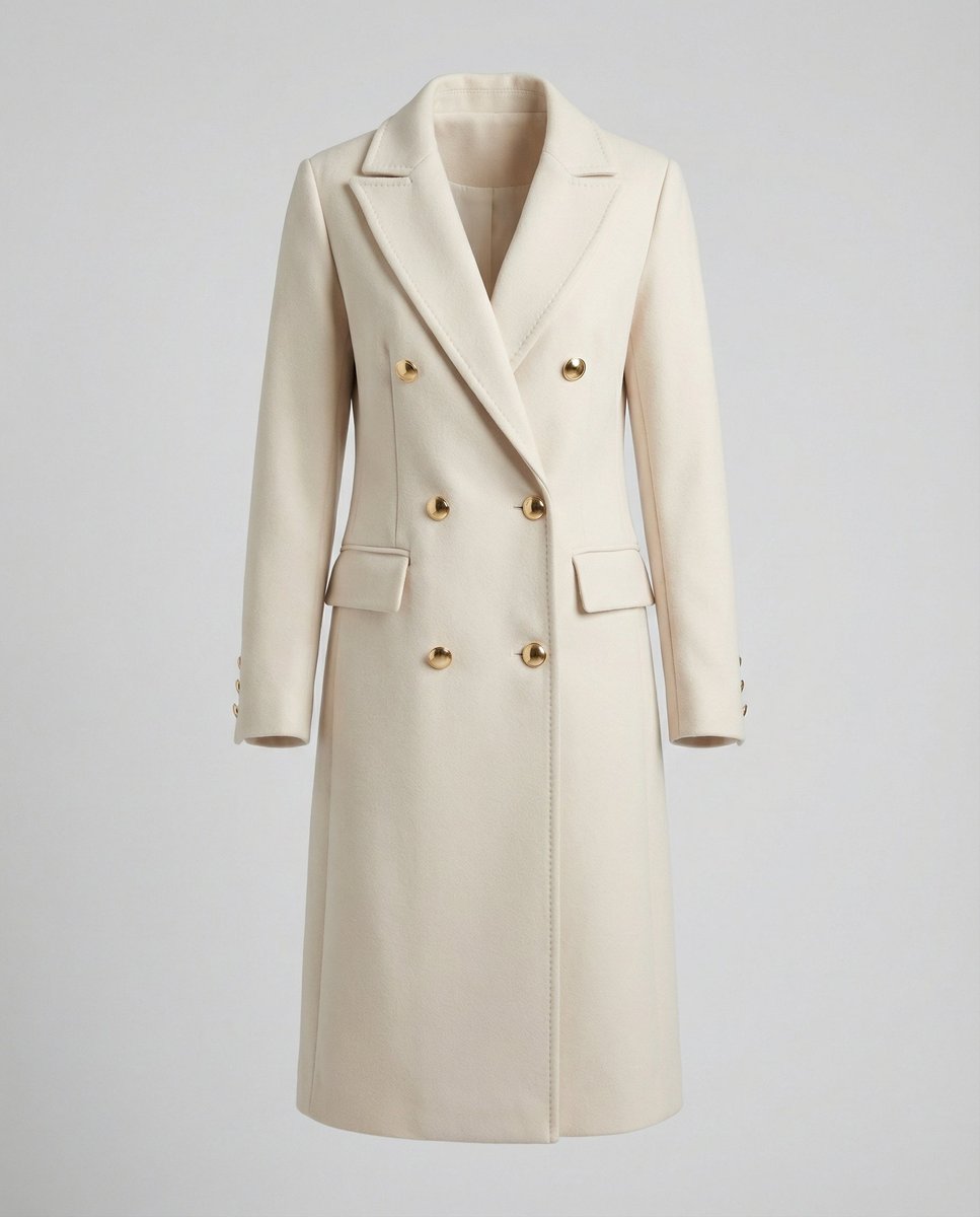 Women's Double-Breasted Long Overcoat