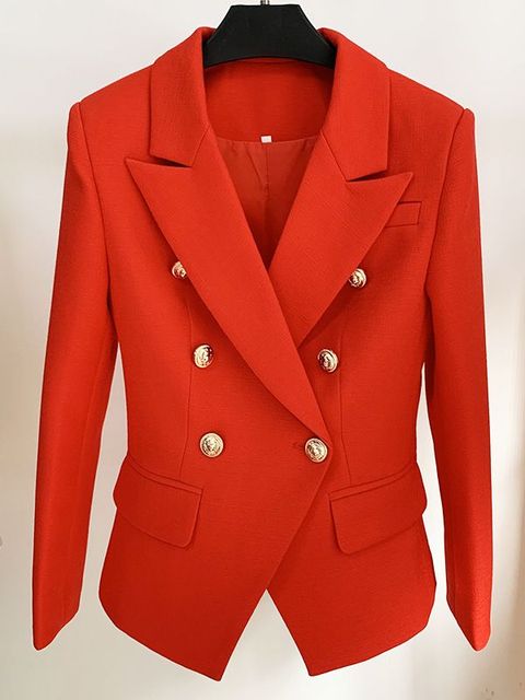 Women's Double-Breasted Tailored Blazer Jacket