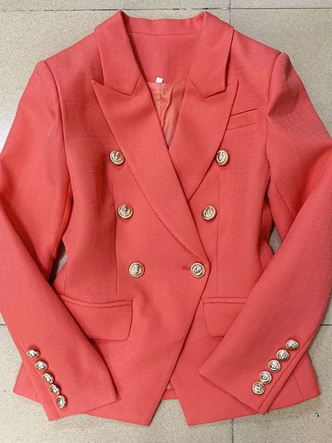 Women's Double-Breasted Tailored Blazer Jacket