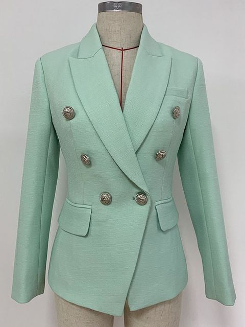 Women's Double-Breasted Tailored Blazer Jacket