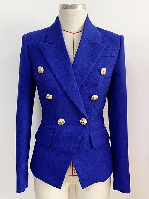 Women's Double-Breasted Tailored Blazer Jacket