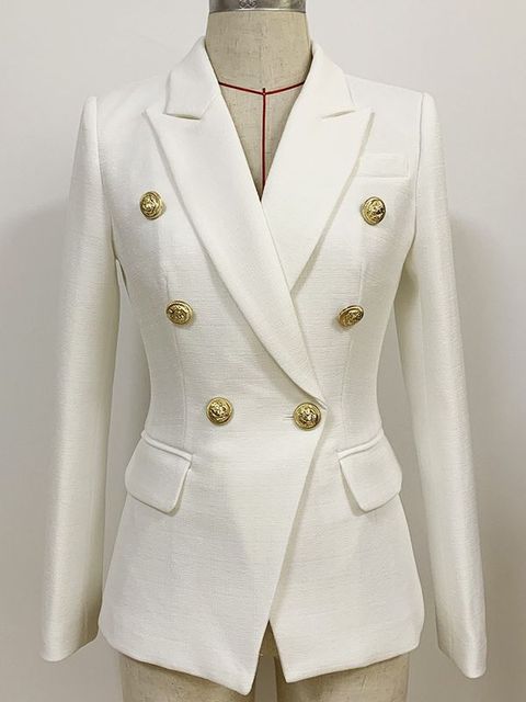 Women's Double-Breasted Tailored Blazer Jacket
