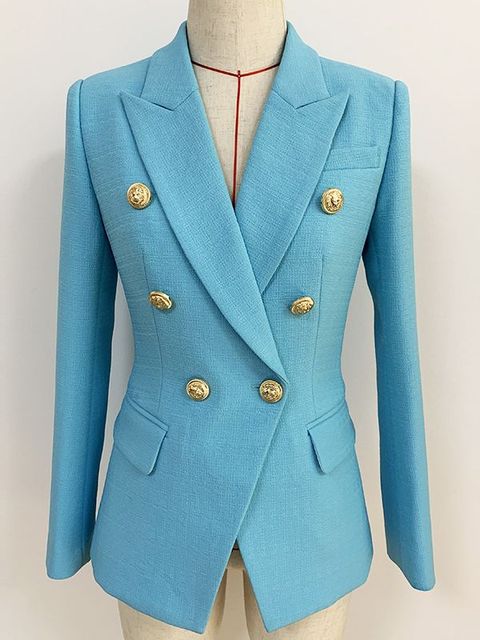 Women's Double-Breasted Tailored Blazer Jacket