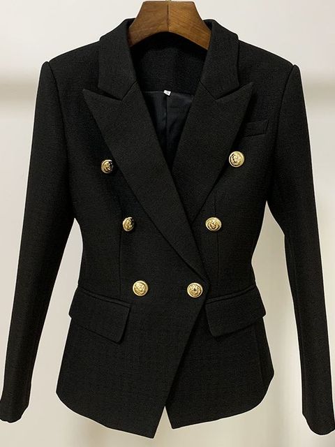 Women's Double-Breasted Tailored Blazer Jacket