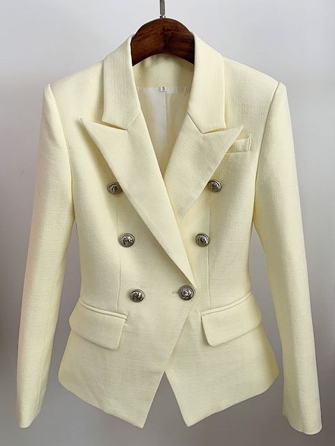 Women's Double-Breasted Tailored Blazer Jacket
