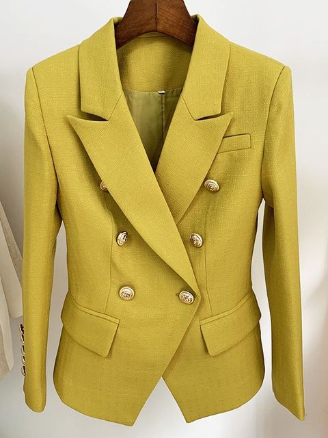 Women's Double-Breasted Tailored Blazer Jacket