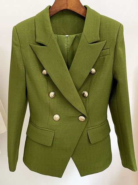 Women's Double-Breasted Tailored Blazer Jacket