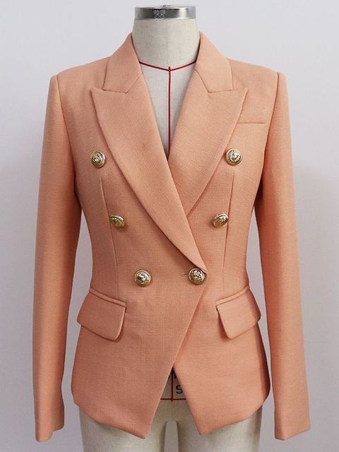 Women's Double-Breasted Tailored Blazer Jacket