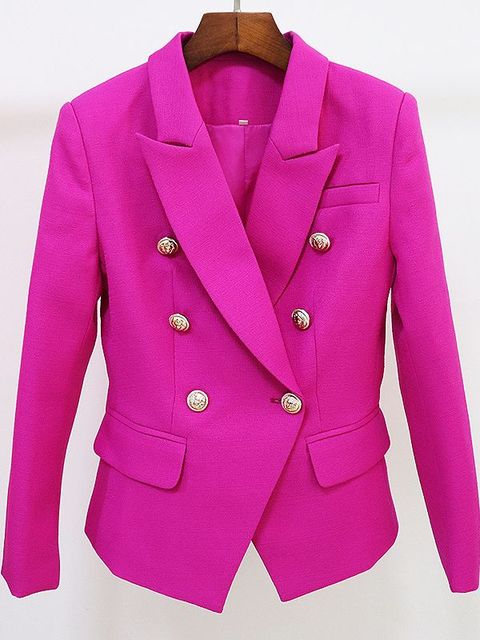 Women's Double-Breasted Tailored Blazer Jacket