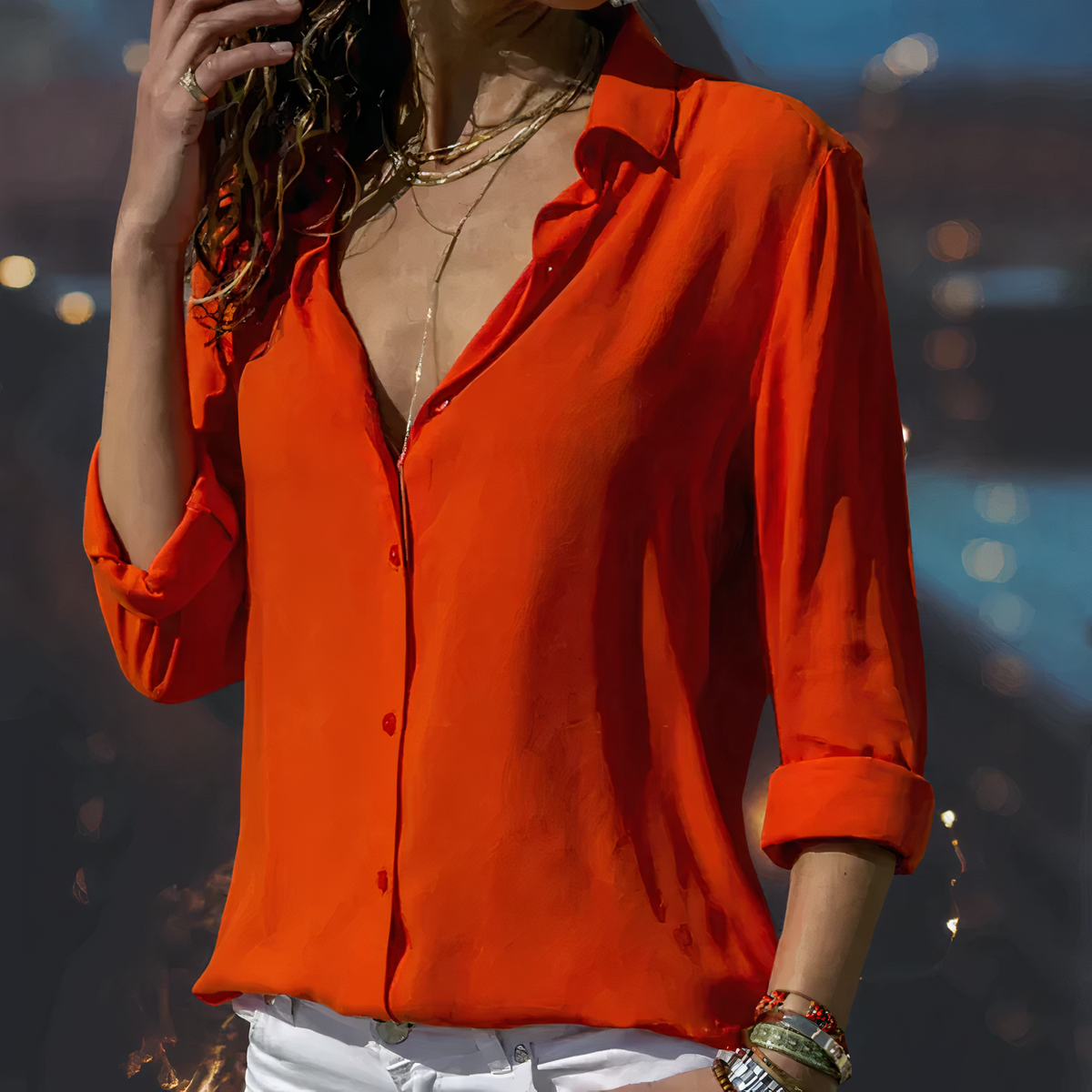 Women's Elegant Autumn Blouse
