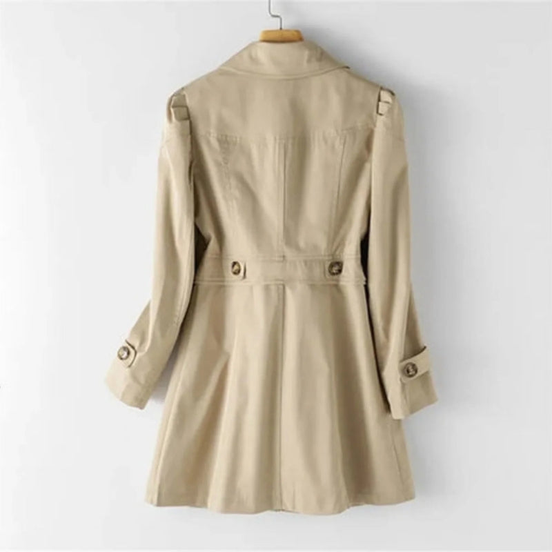 Women's Elegant Button-Front Trench Coat